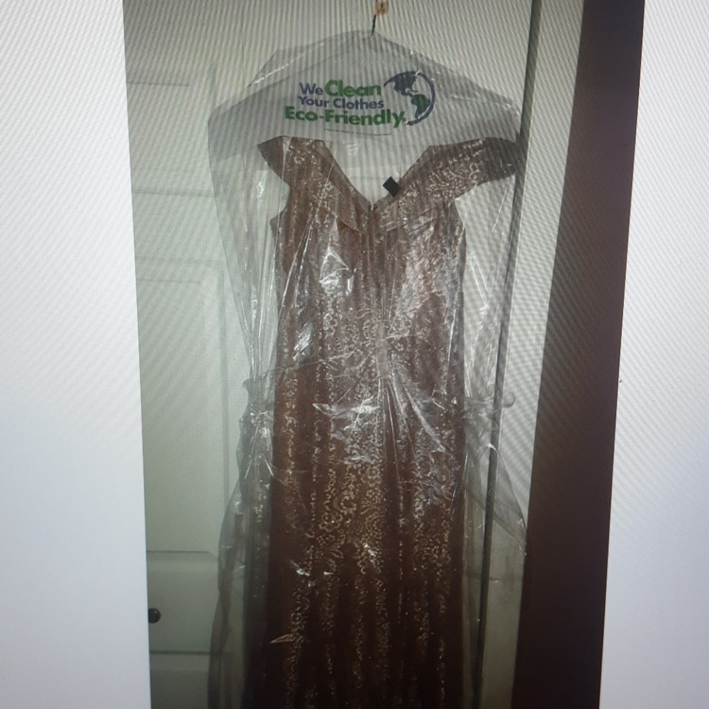 R & M Richards Off-the-Shoulder Gown